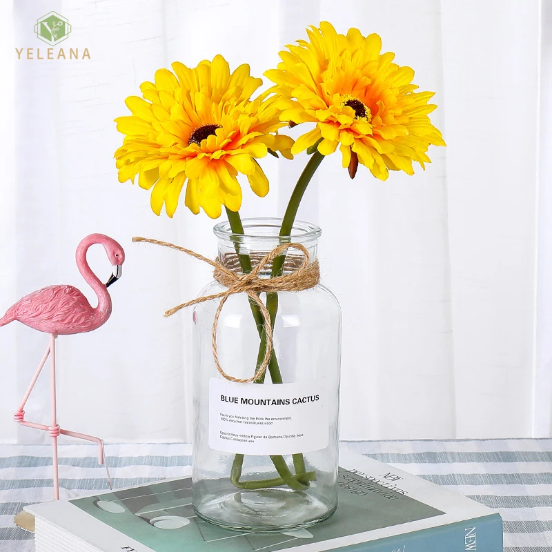 Искусственные цветы ветки гербер бумажные низкая цена День благодарения