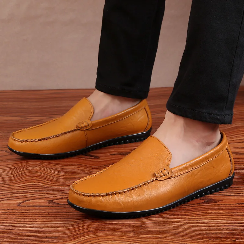 Кроссовки мужские из натуральной кожи повседневные прогулочные туфли плоская