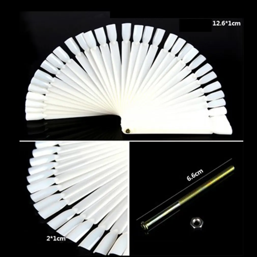 

50/Set Nail Art Tips Display Practice Sticks Fan Shaped Nail Polish Swatches Nail Color Sample Nail Art Tools Supplies