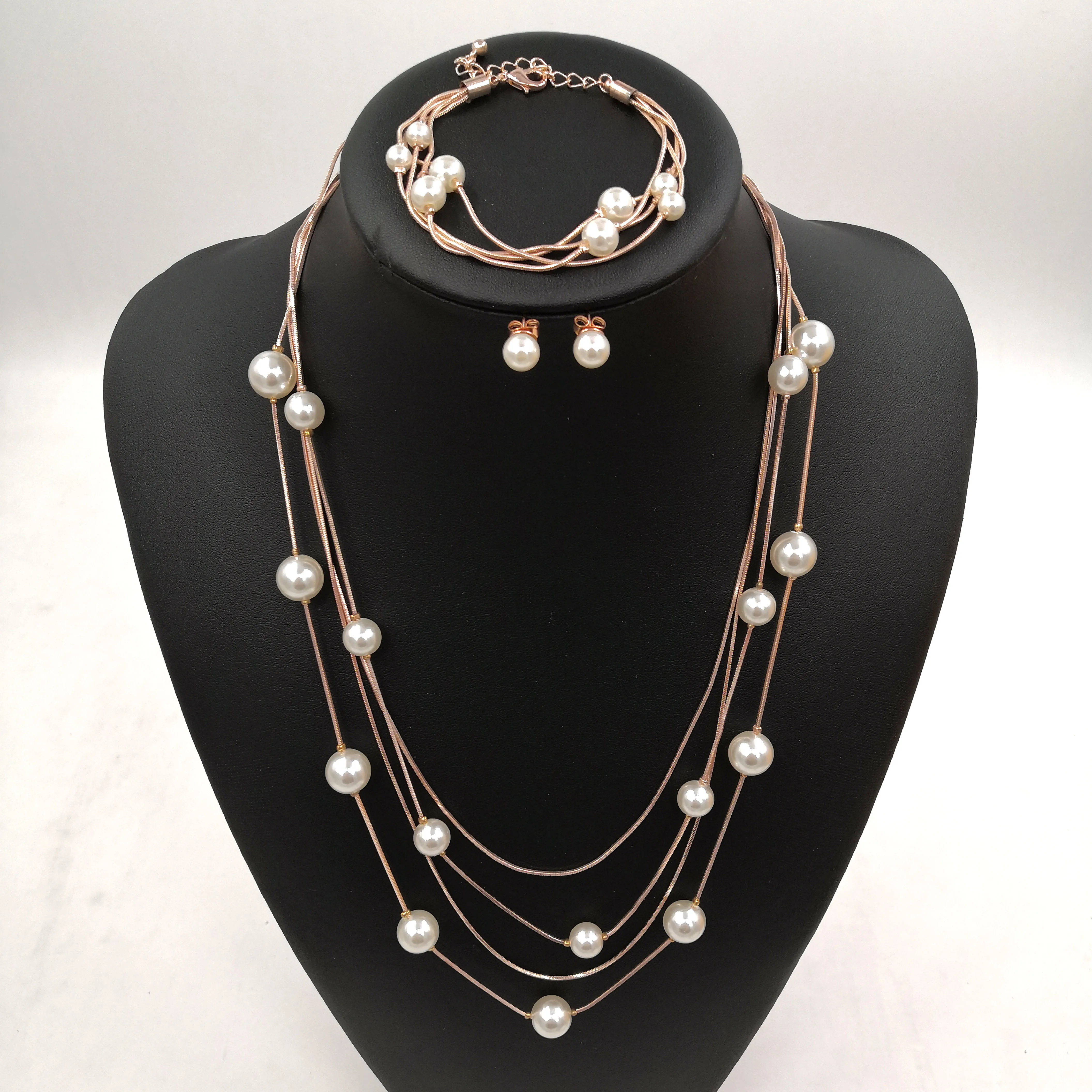 Жемчужный комплект украшений эффектный костюм женский длинный набор|Ювелирные