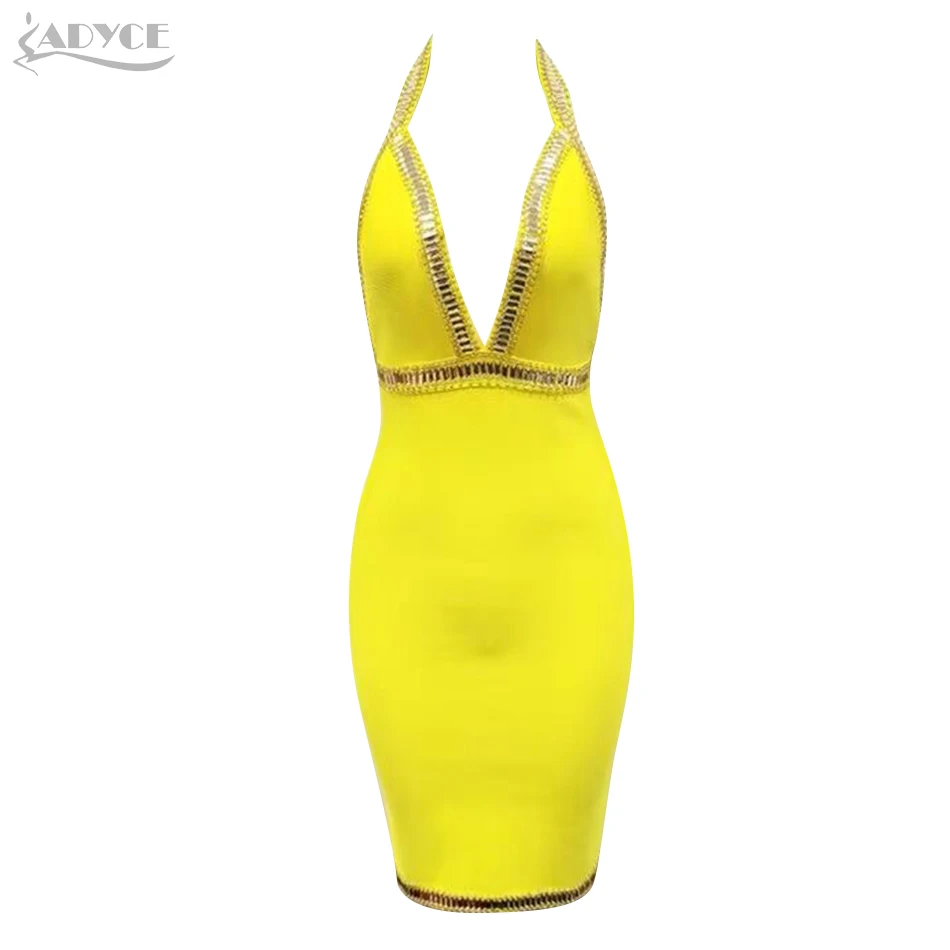 Adyce 2019 новое летнее облегающее Клубное Бандажное платье с блестками Женский