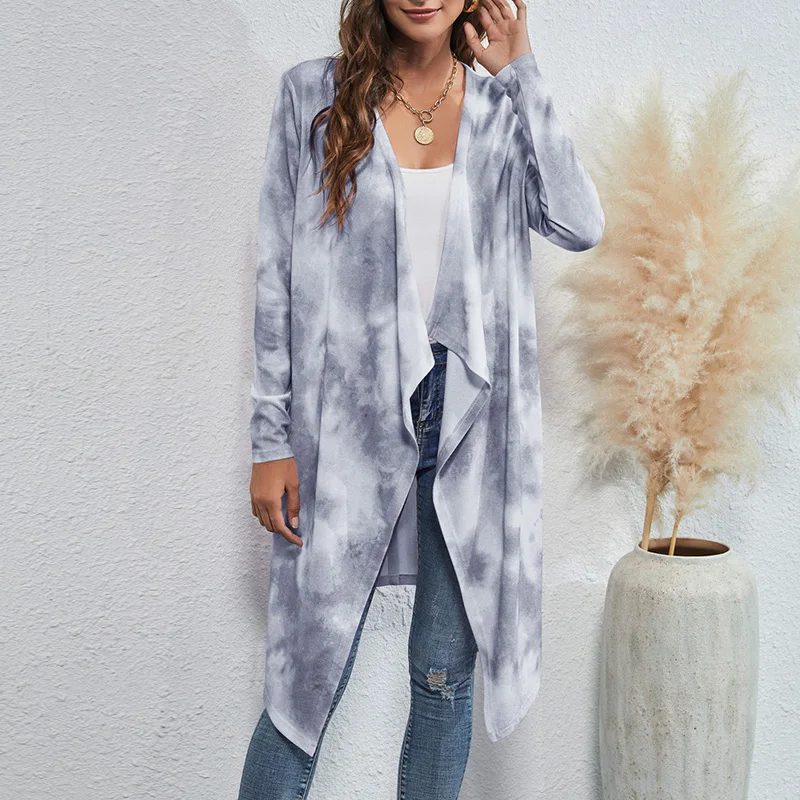 Женский винтажный кардиган с асимметричным подолом длинный пляжный длинным