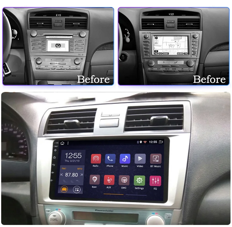 Автомагнитола на Android 8 1 с GPS навигацией для Toyota camry 2006 2011 мультимедийный