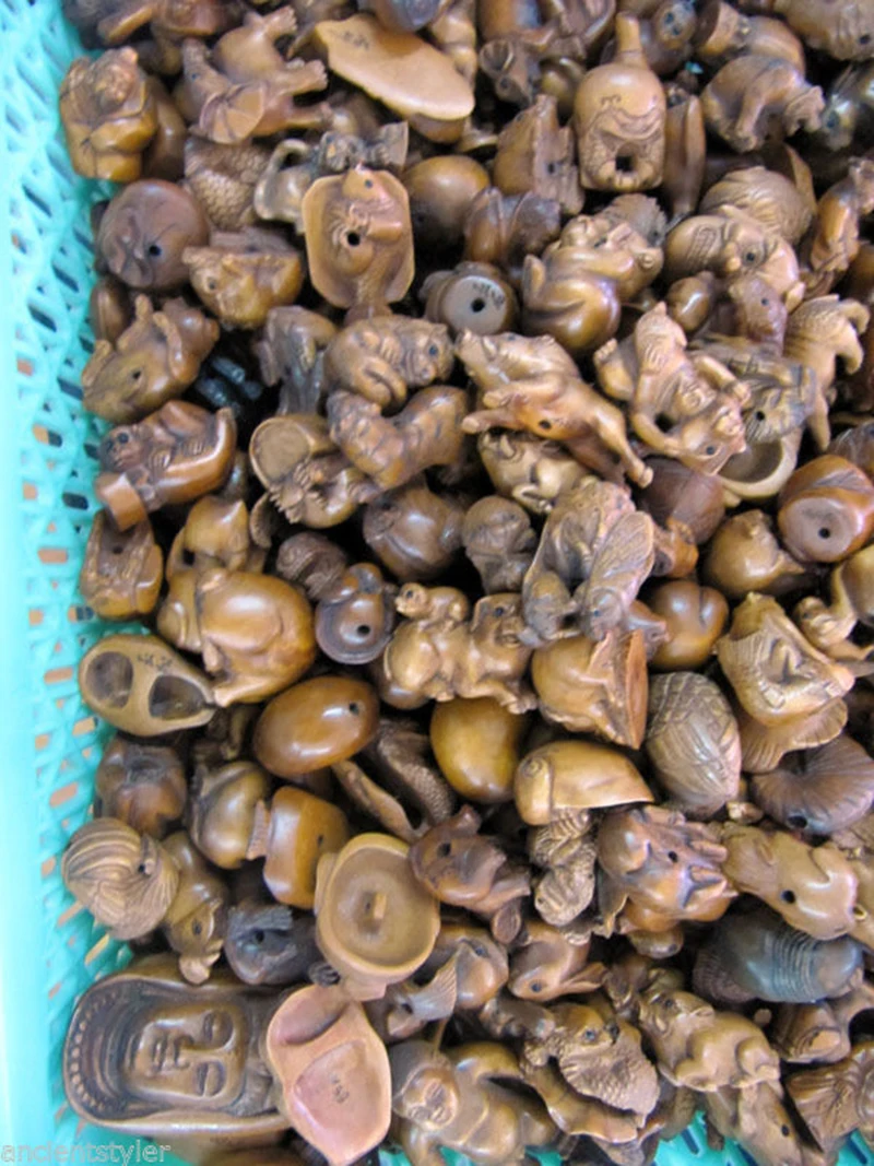 

Wholesale Bulk Sale 100 Pcs Assorted Handcarved Boxwood Ojime Beads