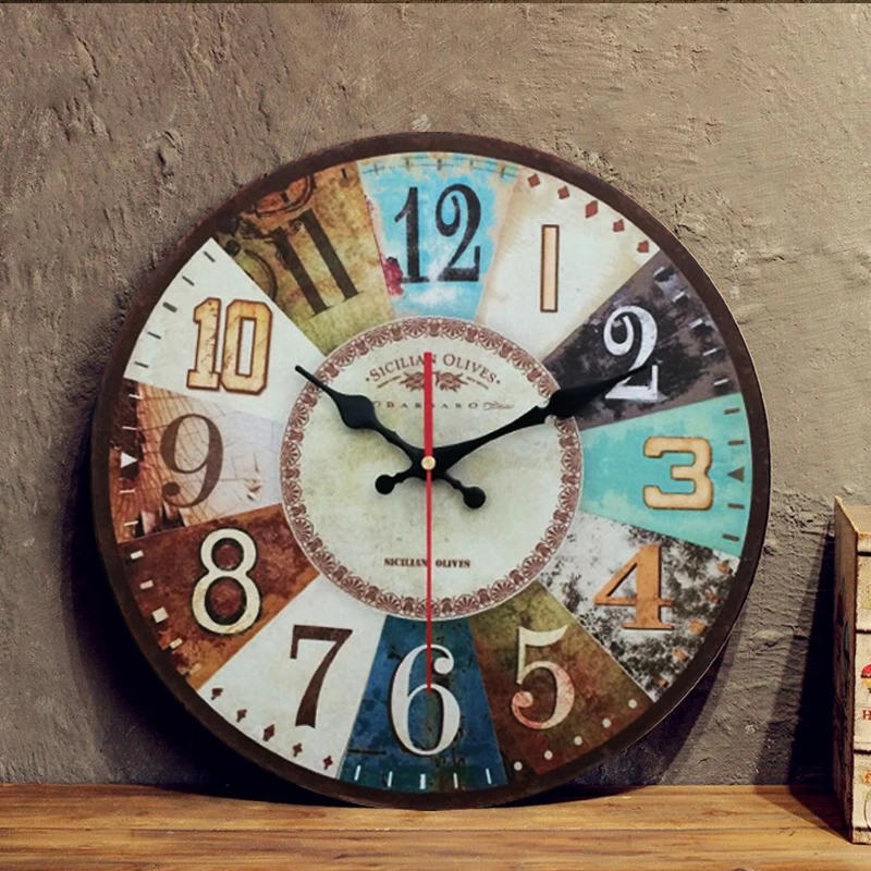 Европейские ретро настенные часы качественные деревянные креативные гостиная