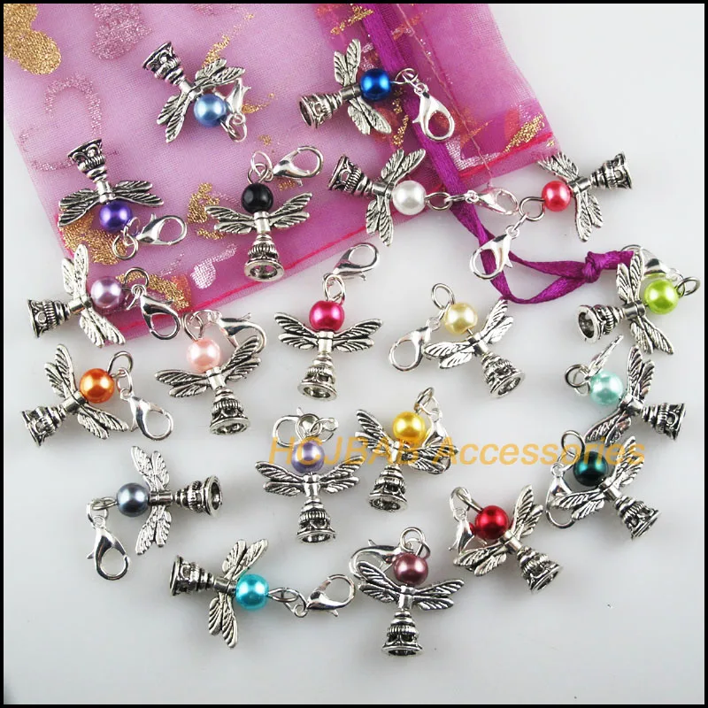 Мода 20 шт тибетские серебряные тона лотоса смешанные в стиле ретро стеклянный