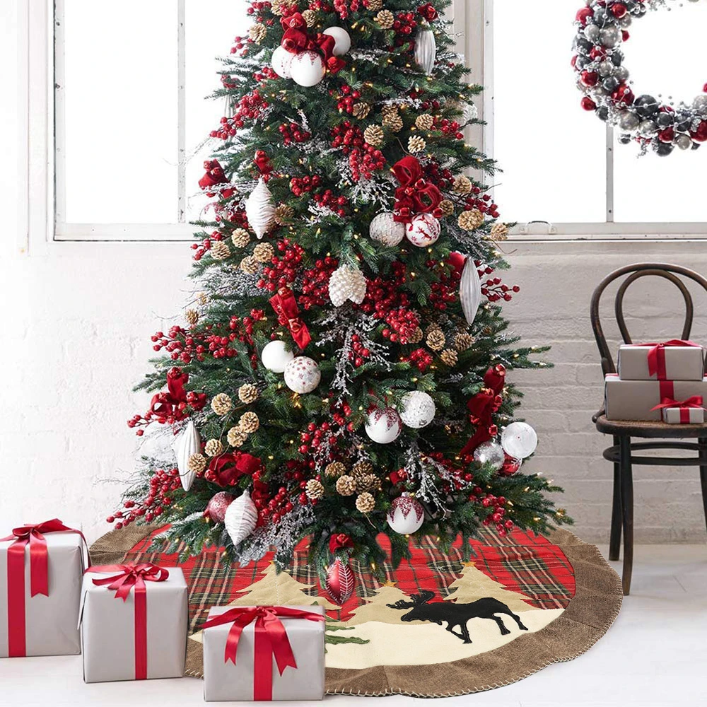 2020 Новинка 105см Рождественская елка юбка рождественские украшения Xmas решетки