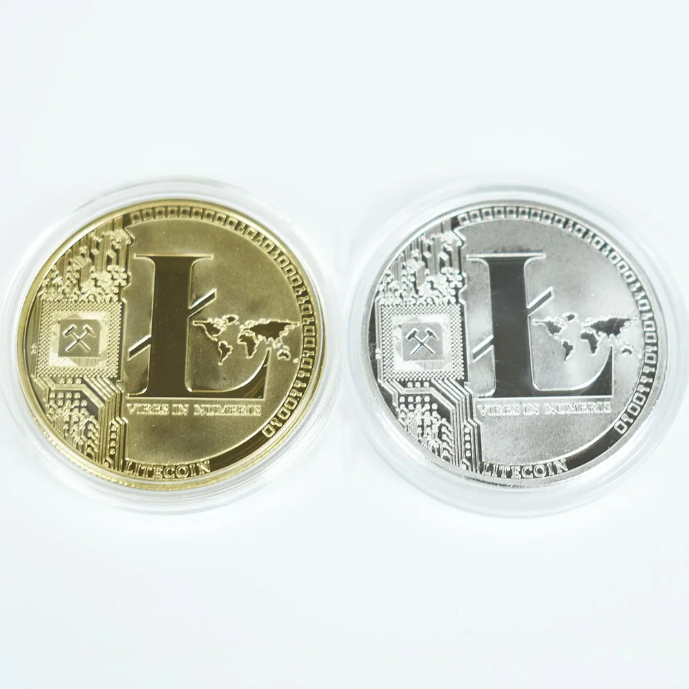 Размер 40 мм/3 мм позолоченная монета Litecoin из металла для подарка и