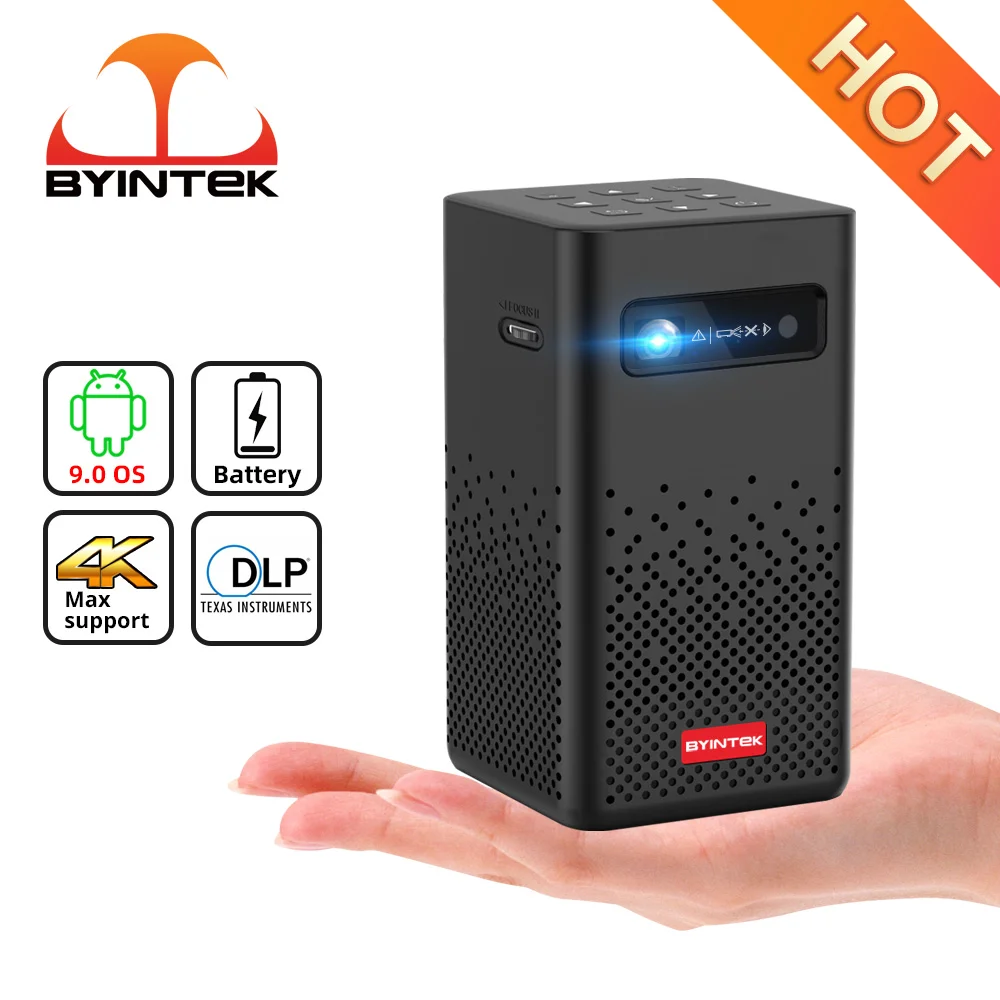 BYINTEK P20 Mini Outdoor Portable Smart Android WIFI TV Video Pico LED DLP Projector for Full HD 1080P Smartphone PC 4K Cinema |