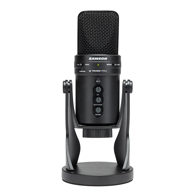 

Samson G-Track Pro студийный Профессиональный USB-микрофон с аудио интерфейсом для подкастов, трансляций, пения, конденсаторный планшет для записи
