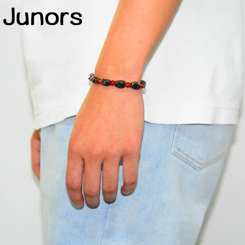 Black magnet charms bracelets for women bracelet men's discolor Stone Tourmaline Magnetic Bracelets Weight Loss Man Health Care |