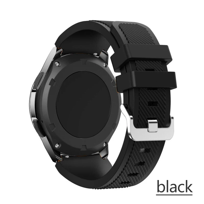 Black 22 мм ремешок для часов samsung Galaxy watch 46 мм 42 мм active 2 gear S3 Frontier ремешок huawei часы gt спортивный браслет 20 - Band Color: Black