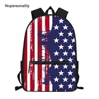 Школьная сумка Nopersonality с принтом флага СШАВеликобритании для девочек, ранцы для книг, вместительные школьные портфели для подростков