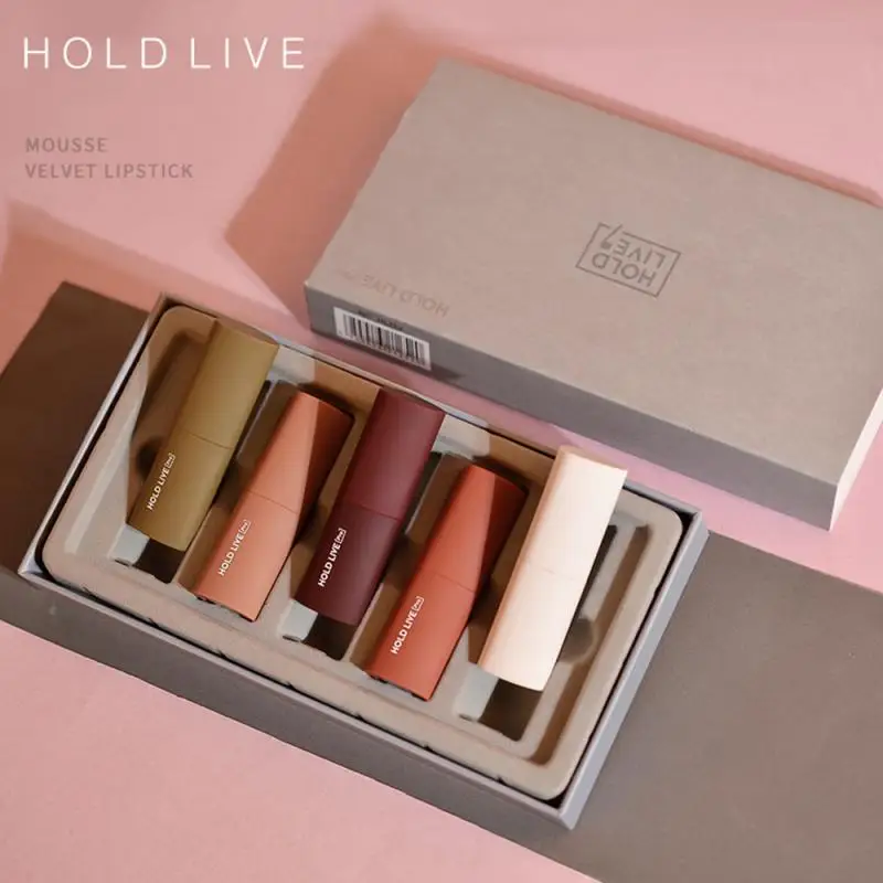 5 шт. бархатная губная помада HOLD LIVE в наборе матовая водостойкая легкая