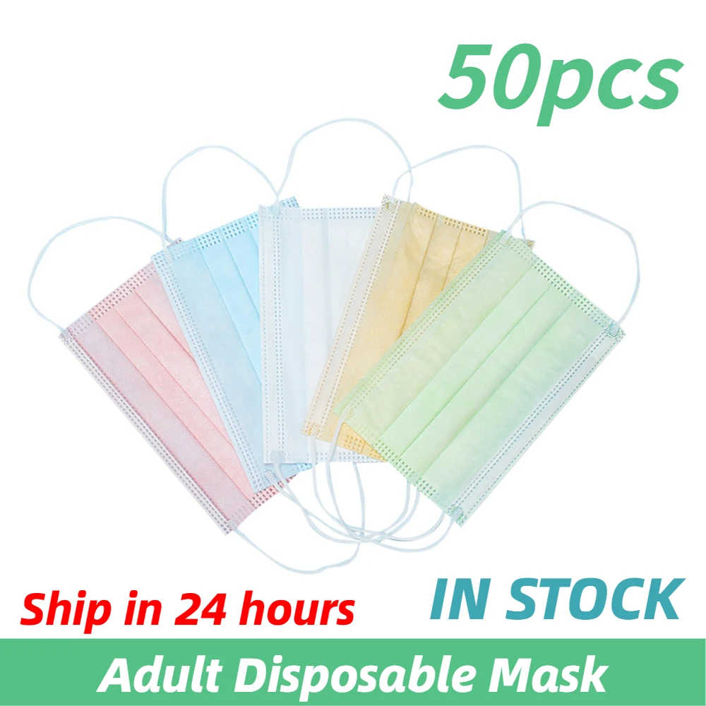 Маска одноразовая для лица маска против пыли рта 50 шт. | Красота и здоровье