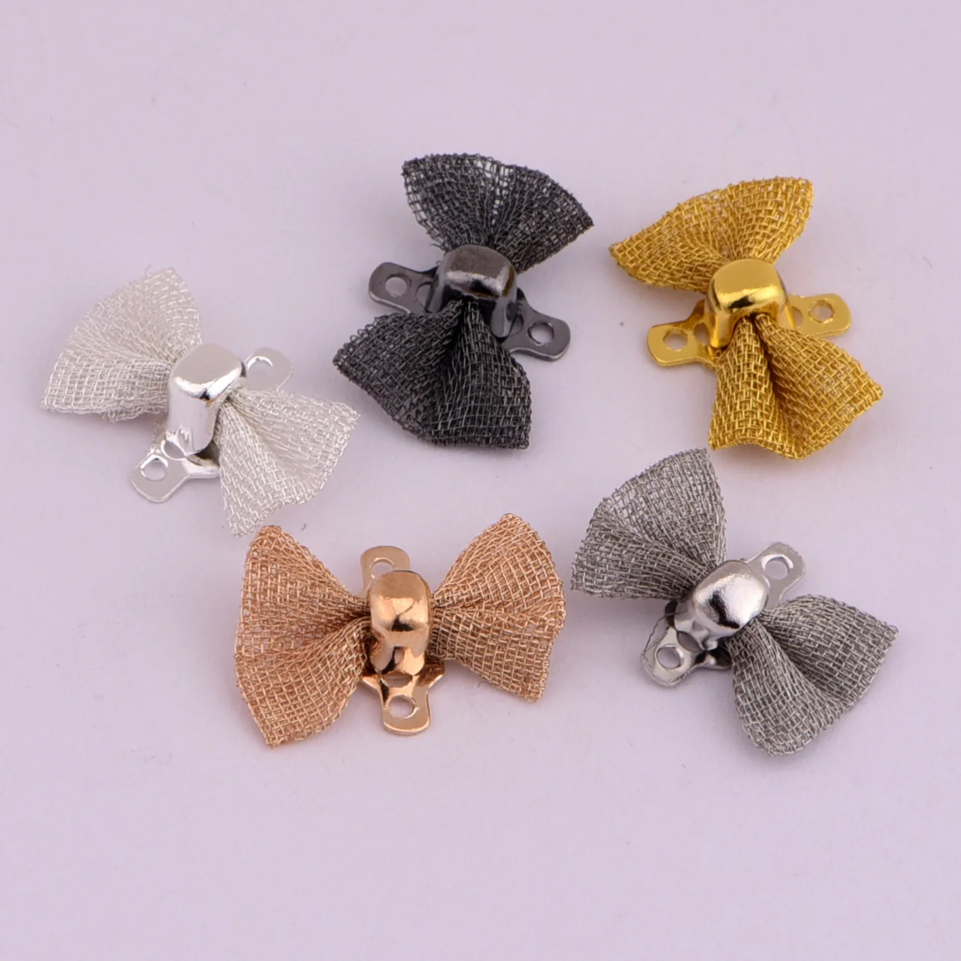 12 мм 5 шт. медные цветов талисманы на удачу металлическая сетка галстук-бабочка