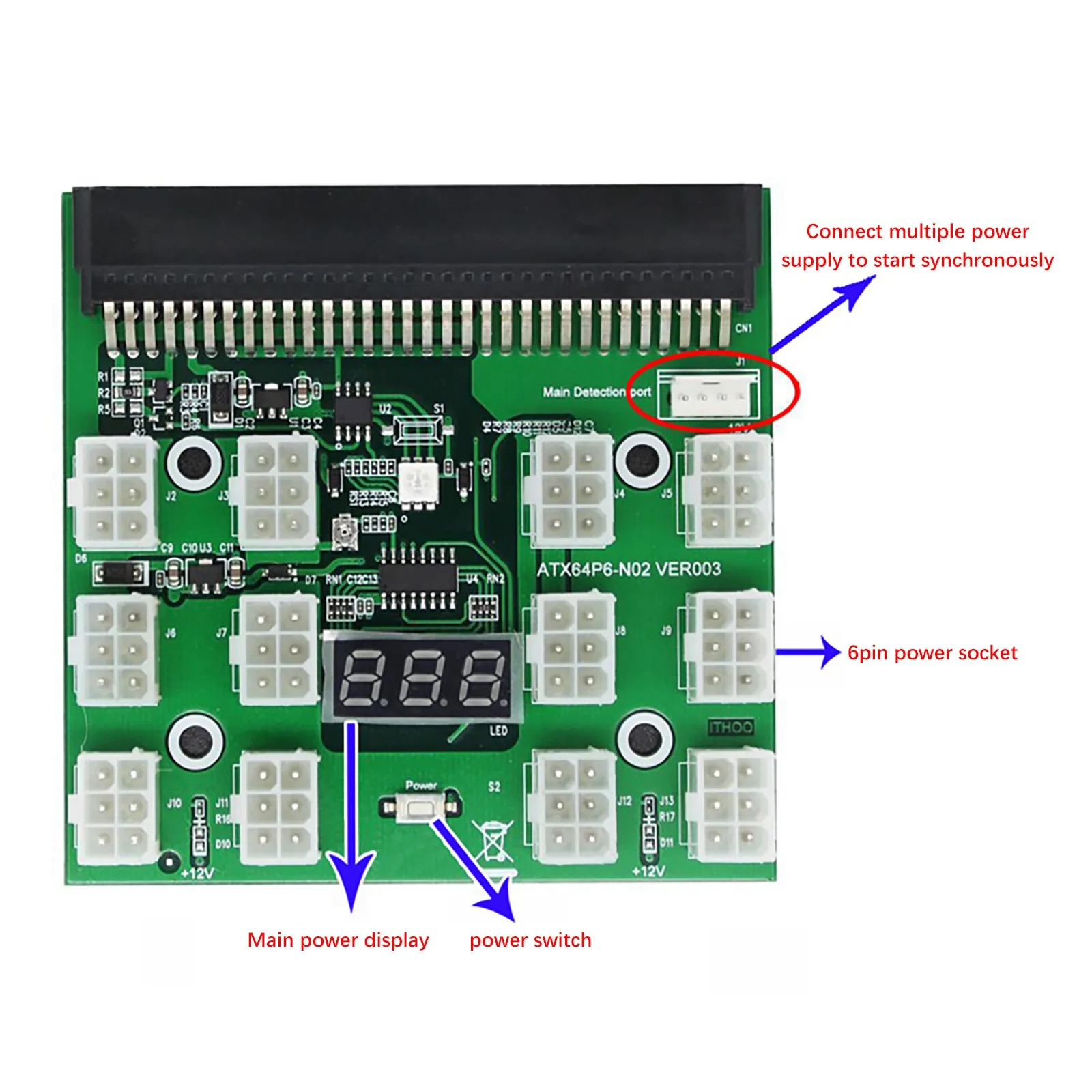 PCI-E-Плата Адаптер Высокой Мощности Графическая Карта Po Для Различных Источников Питания Сервера.