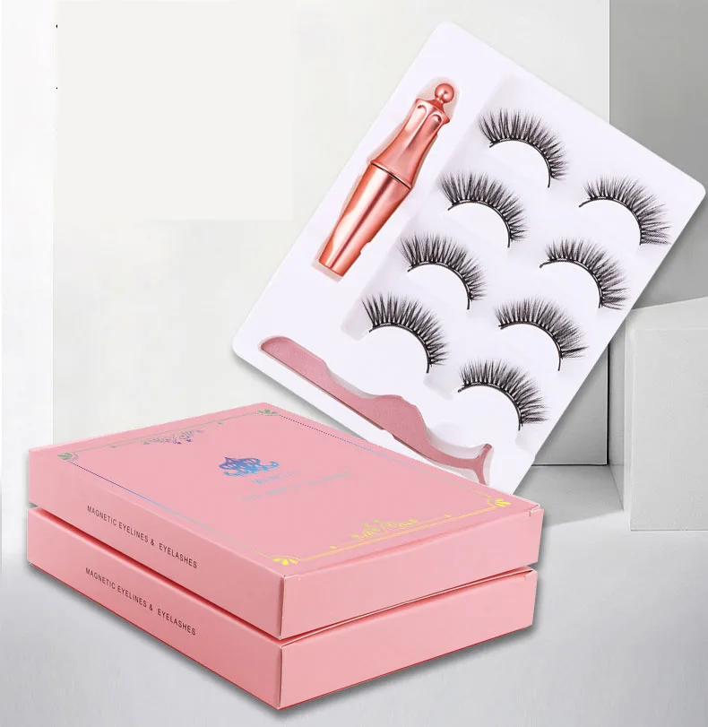 Пять магнитных 4 пары ресниц Набор 5 без клея накладные ресницы Магнитная