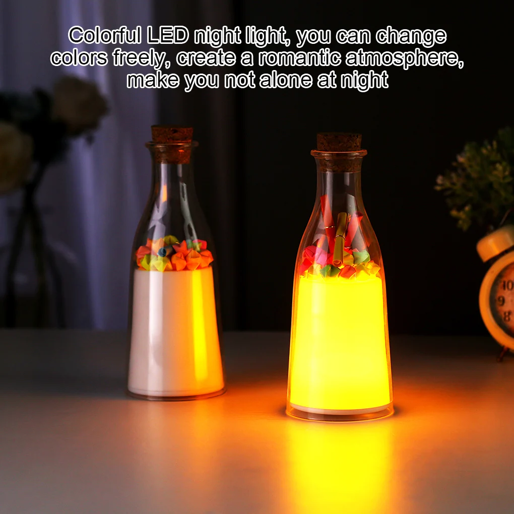 

Цветной светильник в виде бутылки FangNymph, светодиодный ночник с USB, креативный светильник с таймером для прикроватного столика, украшение для...