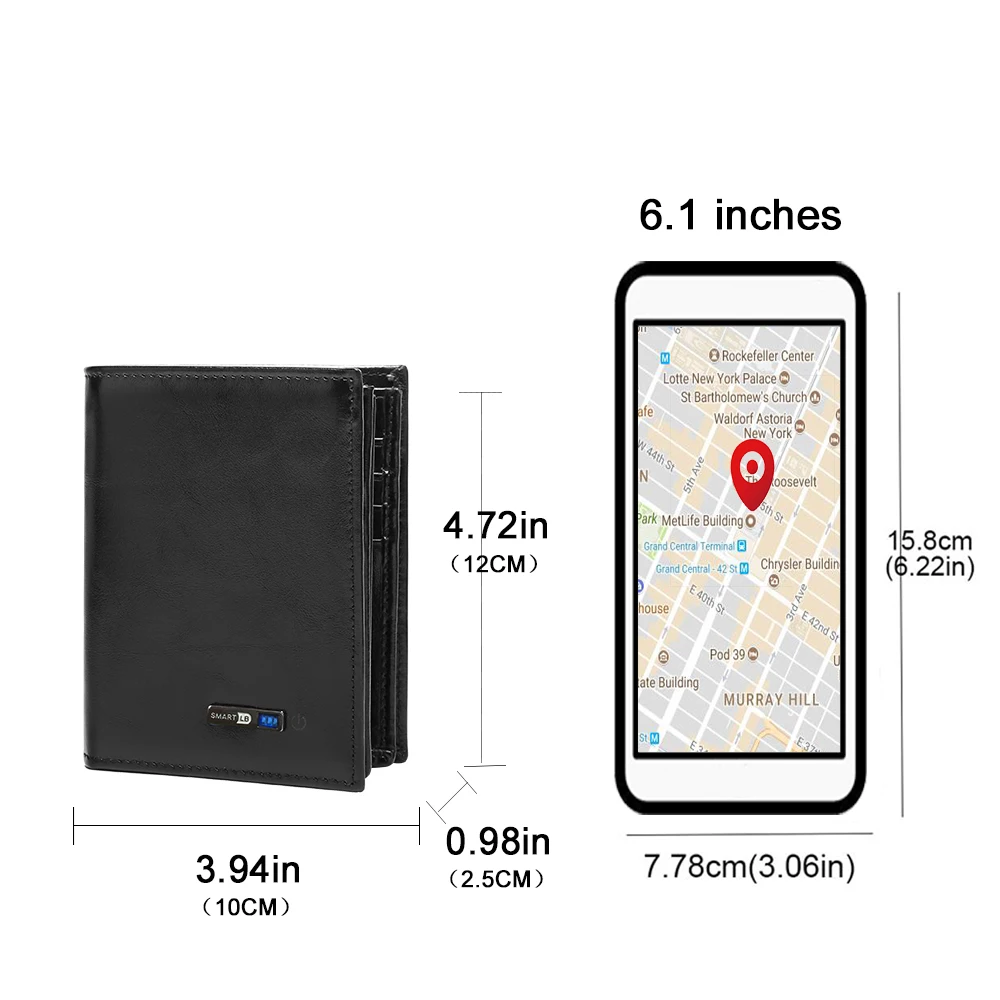 Smart Wallet Bluetooth Men's Genuine Leathe Short Leisure Multi-Function Card Holder Package Luxury Business Mens | Багаж и сумки