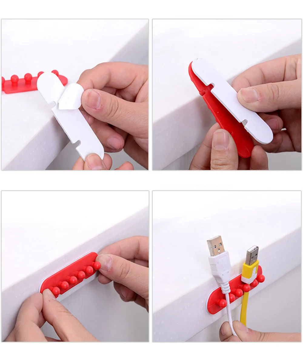 2 шт. зажим для провода Шнур кабель Линия держатель галстук фиксатор Органайзер