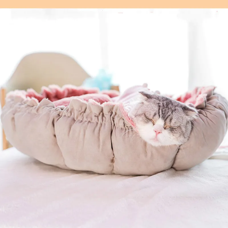 JIAMEN Kennel Four Seasons Universal Cat Mat Lace Litter Supplies Pet Princess Luxury Dog Beds for Small Dogs | Дом и сад