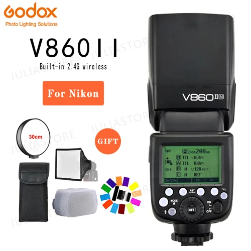 Godox V860II-N V860IIN X1T-N XPRO-NGN60 i-ttl HSS 1/8000s вспышка с литий-ионной батареей для Nikon - Цвет: V860II-N for Nikon