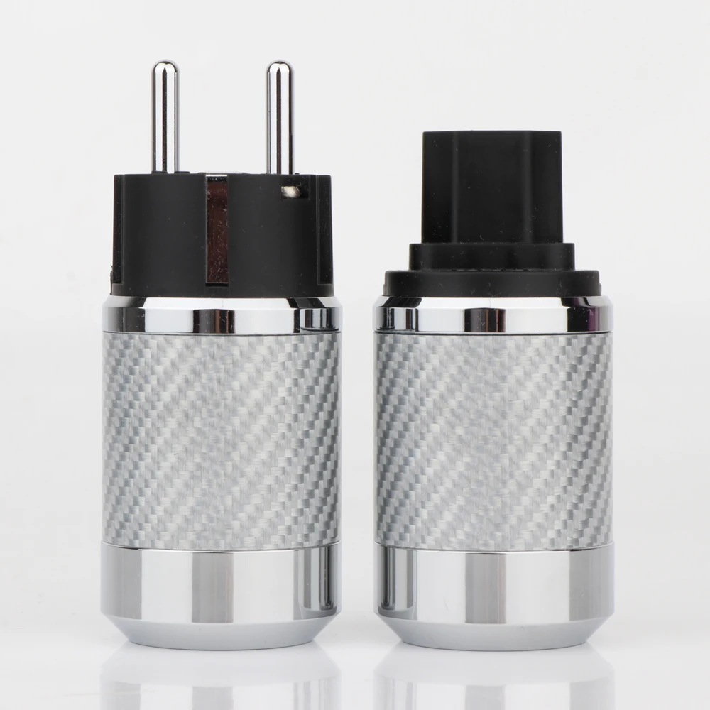 

Preffair WCF2-ER Hi-End углеродное волокно с родиевым покрытием, европейский стандарт, штепсельная вилка переменного тока, разъем IEC, кабель питания д...