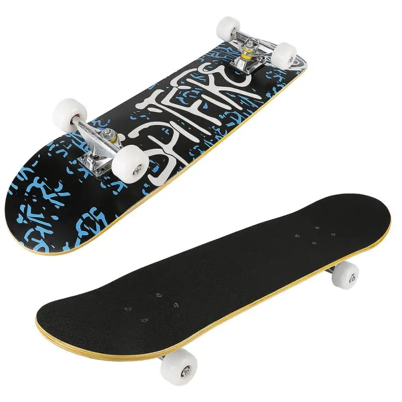 Skateboard Four-Wheel Maple Silent Skateboard For Kids Beginner Adult Wear Resistance High Speed Drift Long Skateboard HWC