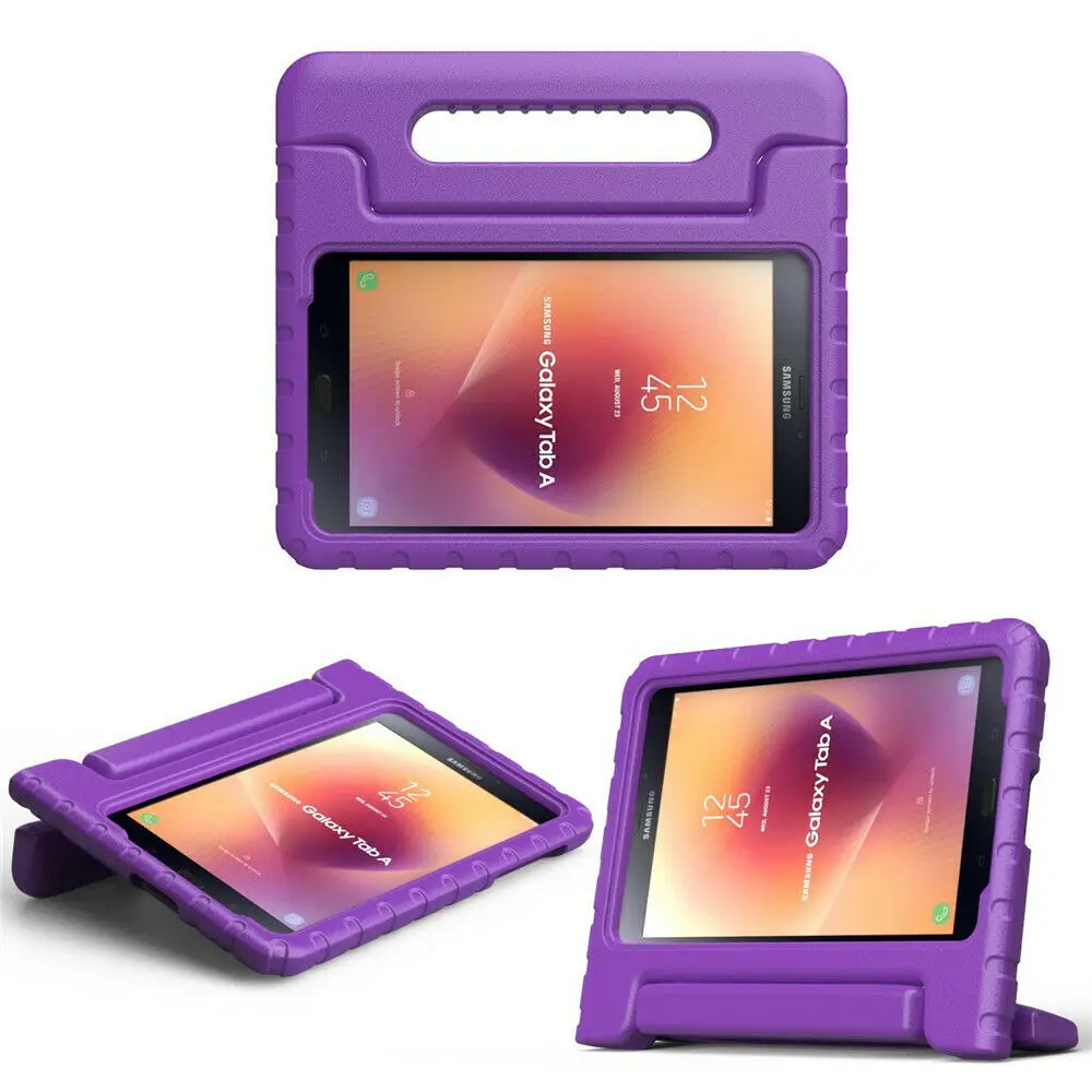 Purple Защитный чехол EVA с держателем для рук для samsung Galaxy Tab A 8,0 SM-T380 T385 чехол безопасный противоударный чехол для планшета EVA - Цвет: Purple