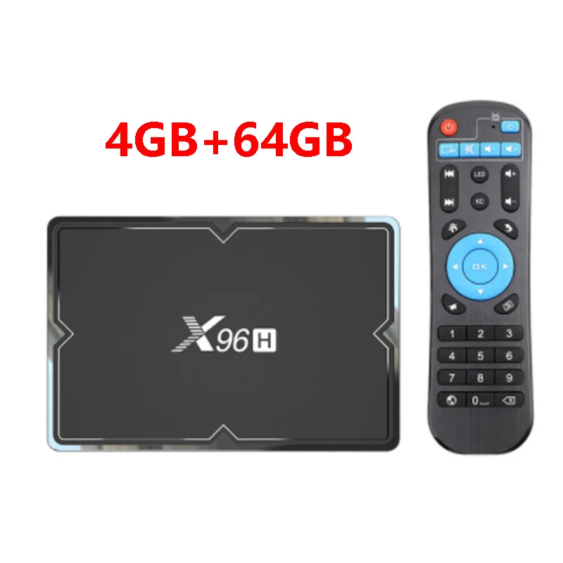 4GB64GB X96H Android 9,0 Смарт ТВ коробка Allwinner H603, 4 Гб оперативной памяти, 32 Гб встроенной памяти, BT4.1 2,4G 5G Wi-Fi 6K IPTV Set-top Box с 3 портами(стандарт Порты и разъёмы Media Player PK X96 Max - Цвет: 4GB64GB