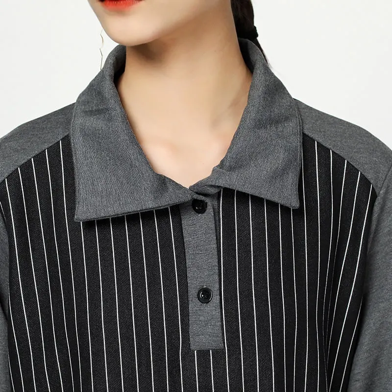 Женское платье с длинным рукавом XITAO осеннее до середины икры на кнопках отложным