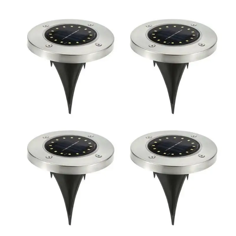 4pcs white VKTECH 1/4 шт. 20LED Солнечный Скрытая лампа IP65 Водонепроницаемый дорожный огни Открытый Сад Путь декор для подземных ламп освещения тротуара - Испускаемый цвет: 4pcs white