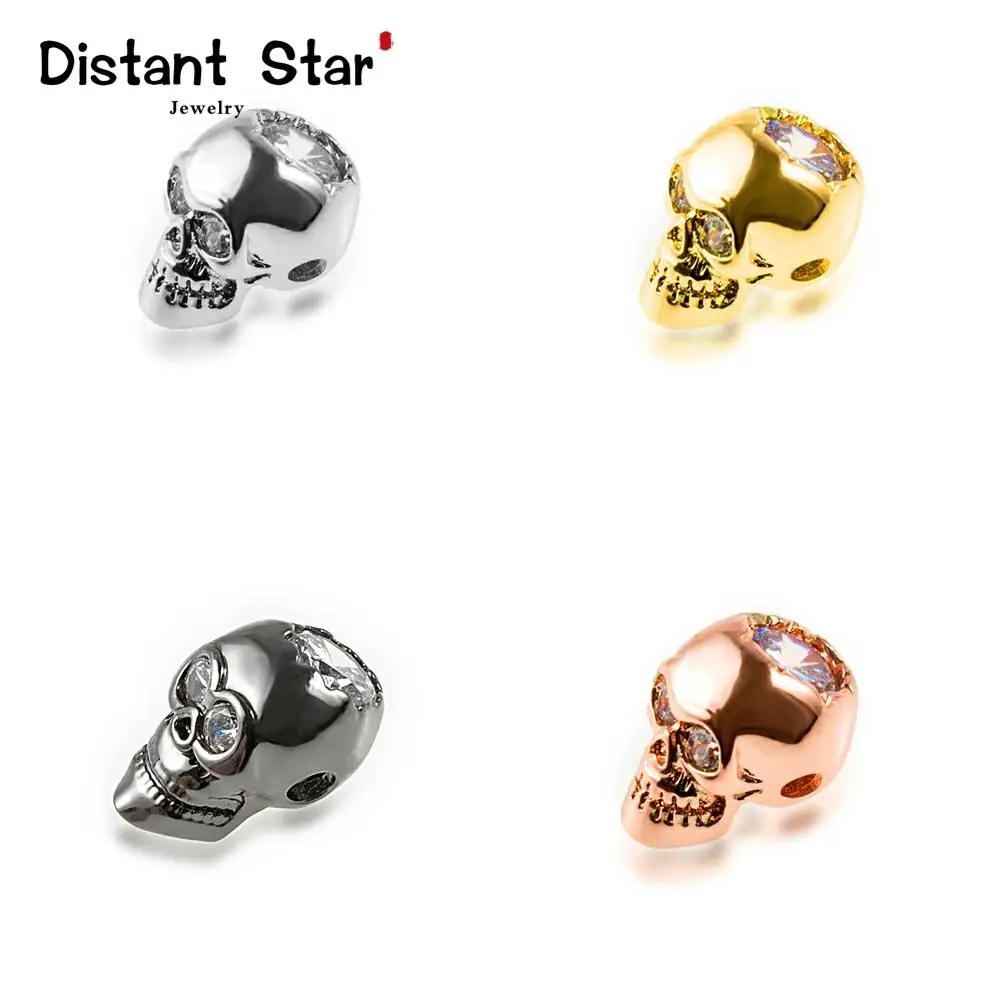 Изысканная головка черепа 15*14 мм латунный фианит сделай сам мужские бусины