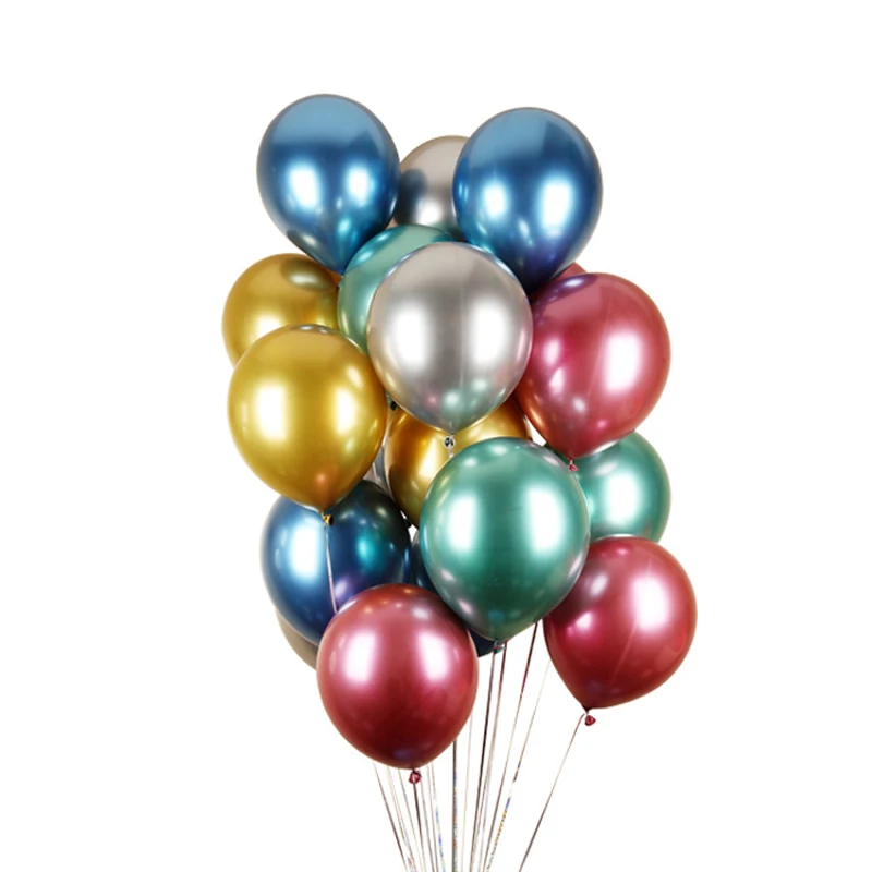 

50pcs/lot Happy Birthday Party Decoration Ballons 12inch Chrome Metallic Latex Balloons Air Helium Globos Wedding Decor Supplies