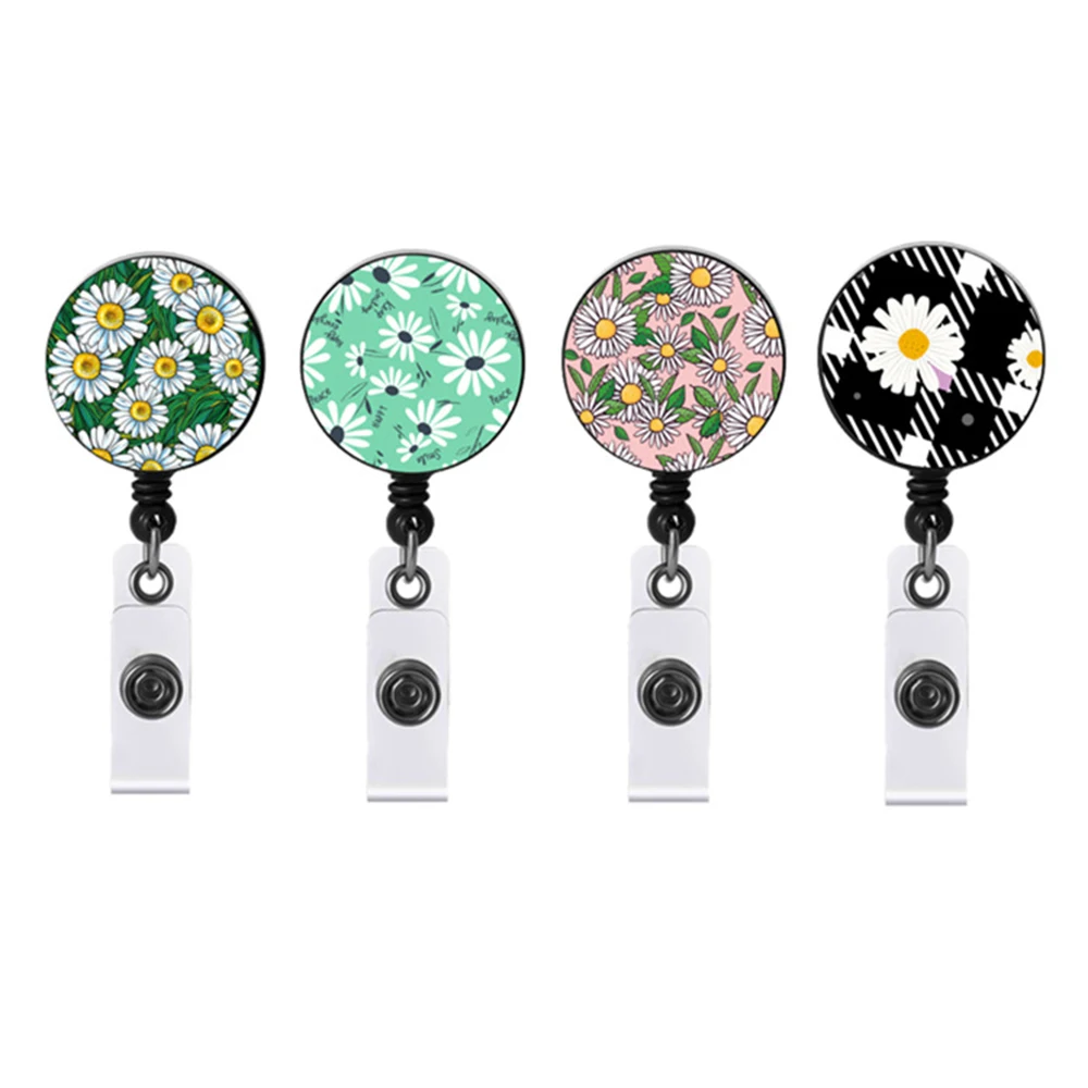 

2021 New Daisy Lanyard Telescopic Buckle Card Holder Adjustable Retractable Card Holder Badge Holder Credit Card Bus Card Holder