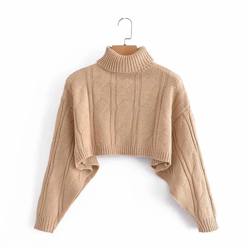 

Vogue Oversize Women Turtleneck Knitted Cardigan Tide Spring-autumn Fashion Ladie England Style Sweater Female Knitwear pullover
