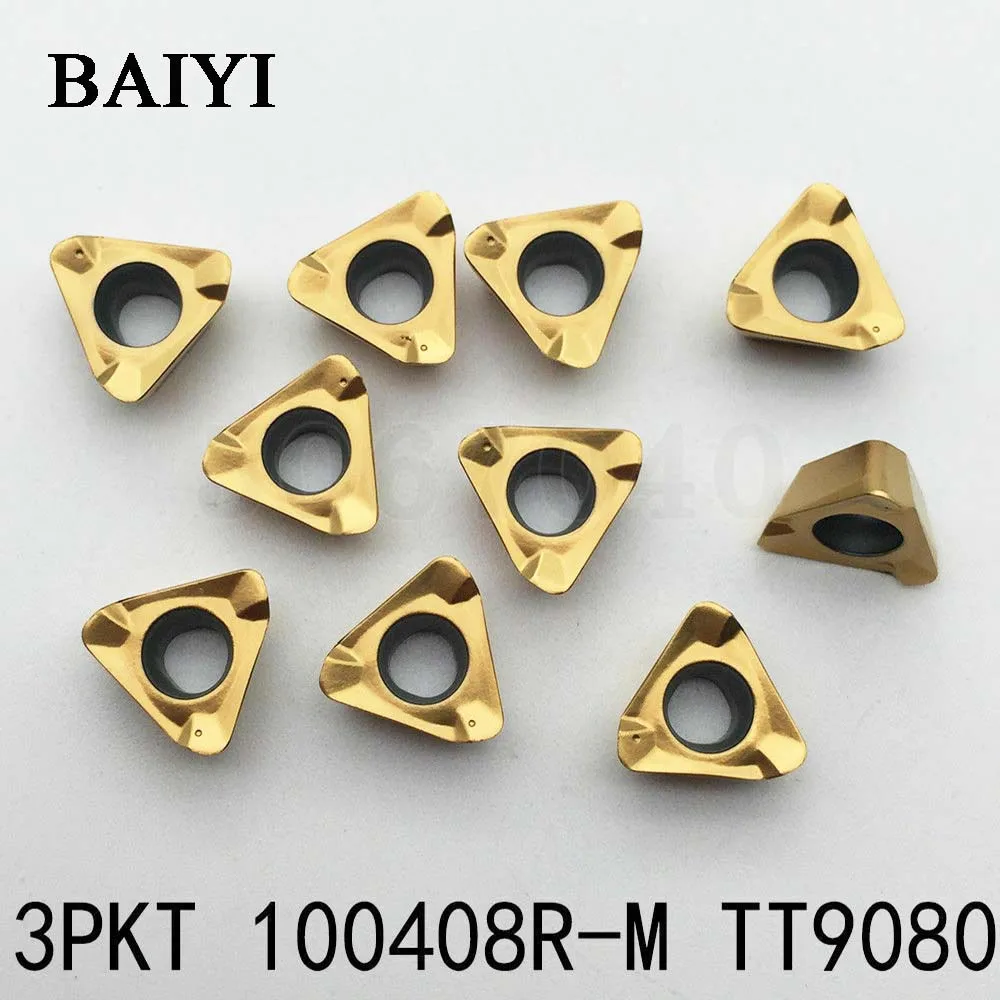 10 шт. карбидные вставки внешние токарные инструменты 3PKT100408R 3PKT150508R M TT9080 токарный