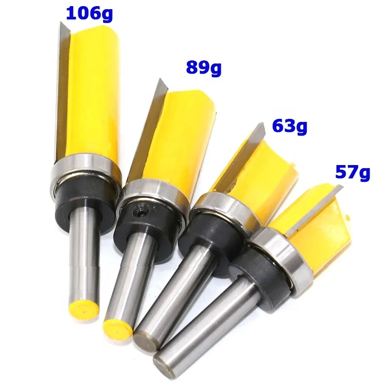 

4pcs Woodworking TCT Cutter Straight Flute Router bits with 8mm round Shank