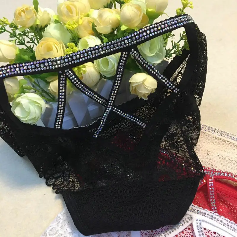Panties for Woman Underwear Sexy Lace Breathable Soft rhineston Lingerie Female Briefs Panty Transparent Women's Underpants