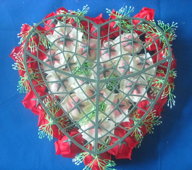 Искусственный Шелковый цветок свадебное украшение автомобиля в форме сердца