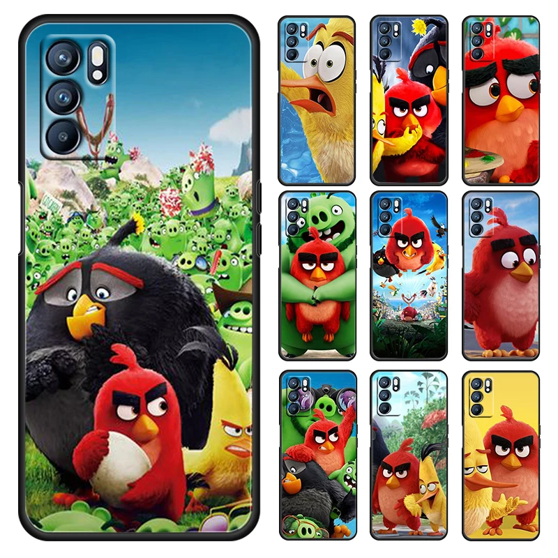 

Red Birds Moving Slowly For OPPO Reno 6 5 4 3 2 5Z 5F 5K ACE 10 X ZOOM 4G 5G Pro Plus Silicone Soft Black Phone Case Shell