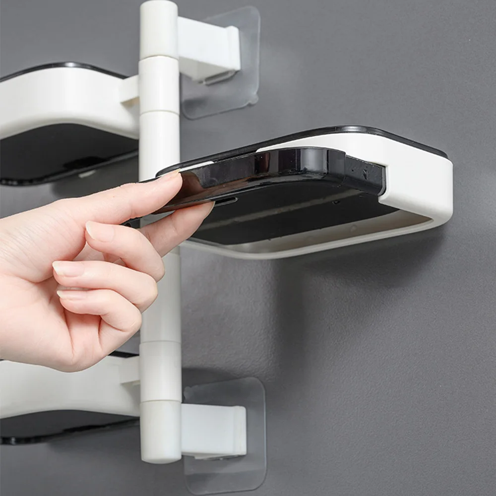 

Double Layer Wall-Mounted Soap Drain Rack Convertible Soap Holder For Bathroom No Drilling Storage Box Rack Shelf