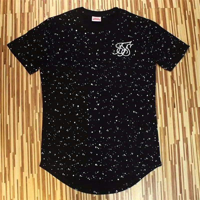 New men ss Sik Silk Kanye West splash ink T shirt mens casual hip hop irregular cut zipper short-sleeved T-shirt top 4 colors | Мужская