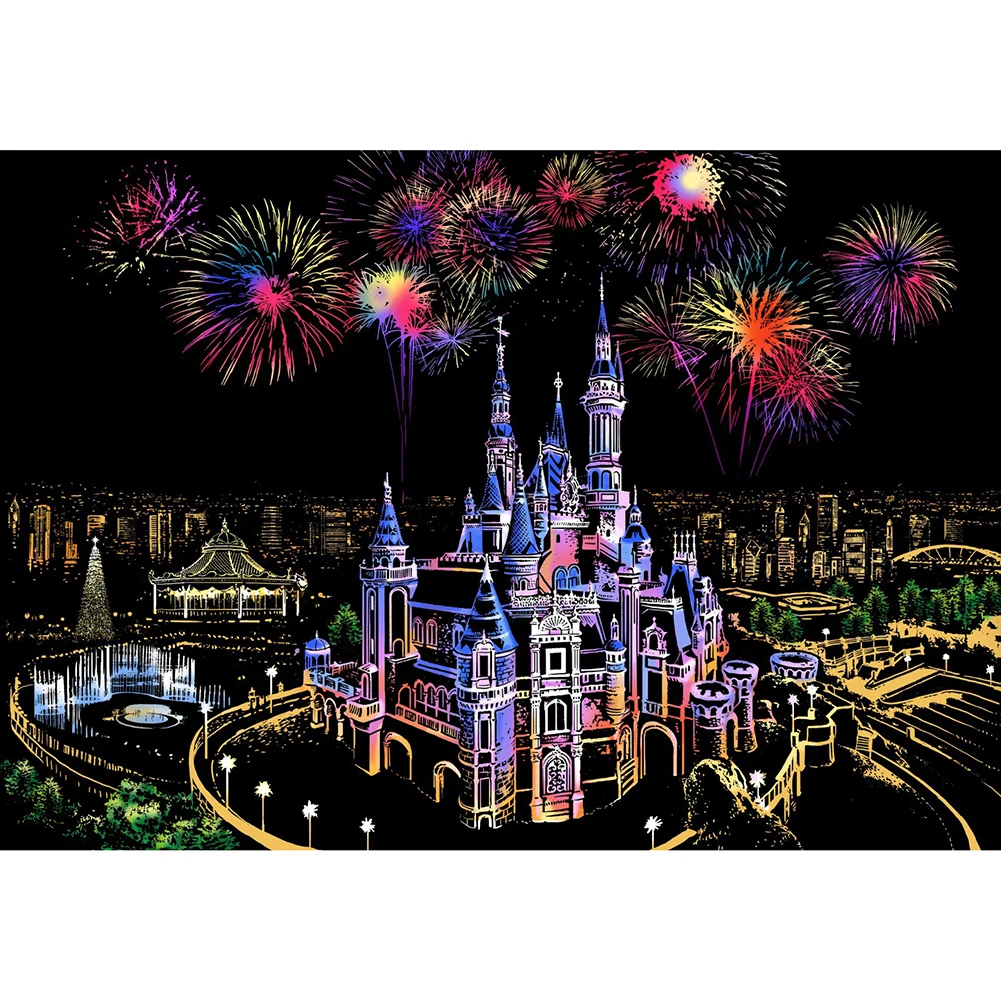 Волшебная скребковая живопись игрушки фантастический замок Волшебные царапины