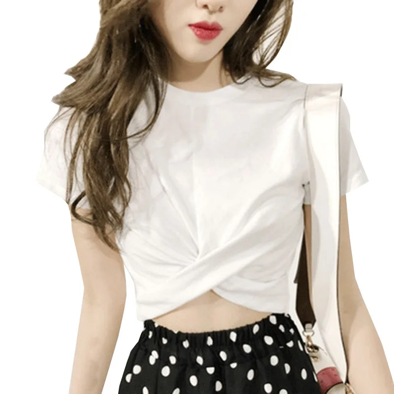 

Bazhenova Short Sleeve Tops Women2021 Loose Student Solid Color Sweatshirt Sweet Summer Charming Top Ladies R040