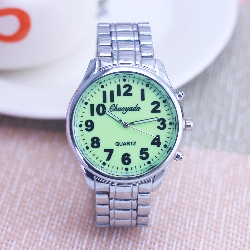 

Famous Brand Chaoyada High Quality Men Boys Luminous Quartz Wristwatch Oldmen Gentlemen Stainless Steel Business Watches