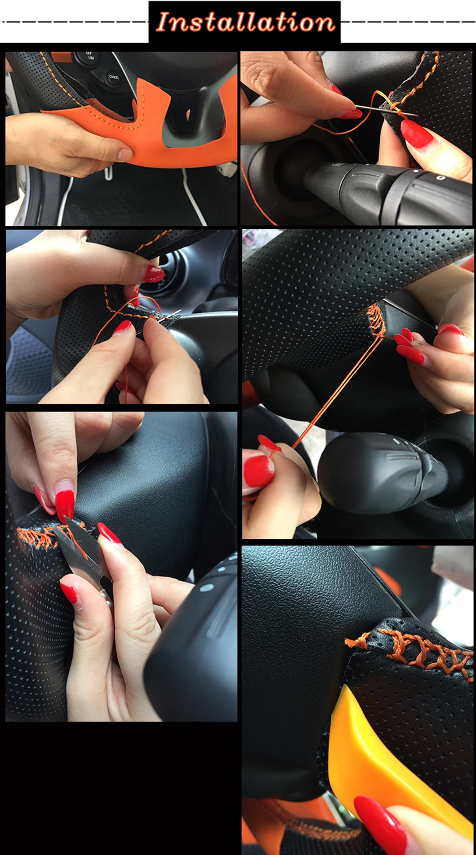 DIY чехол на руль для smart 453 fortwo forfour, очень мягкая кожаная оплетка на руль, аксессуары для интерьера