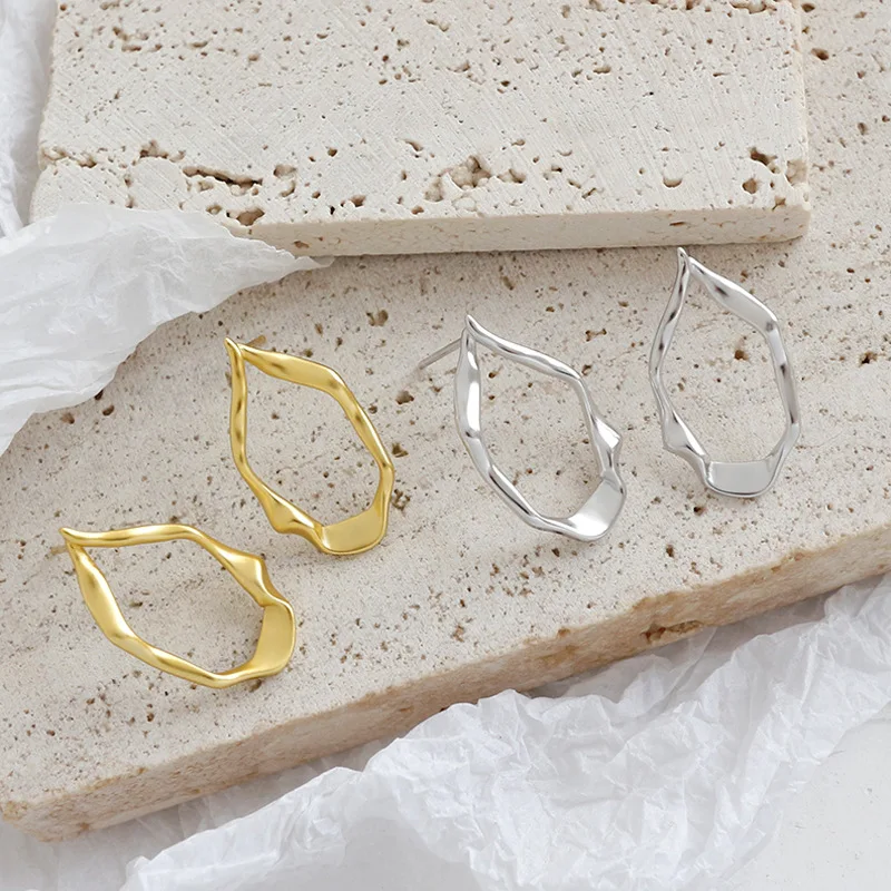 Шанис 100% 925 пробы серебряные серьги-гвоздики в виде дикий нерегулярные выпуклая