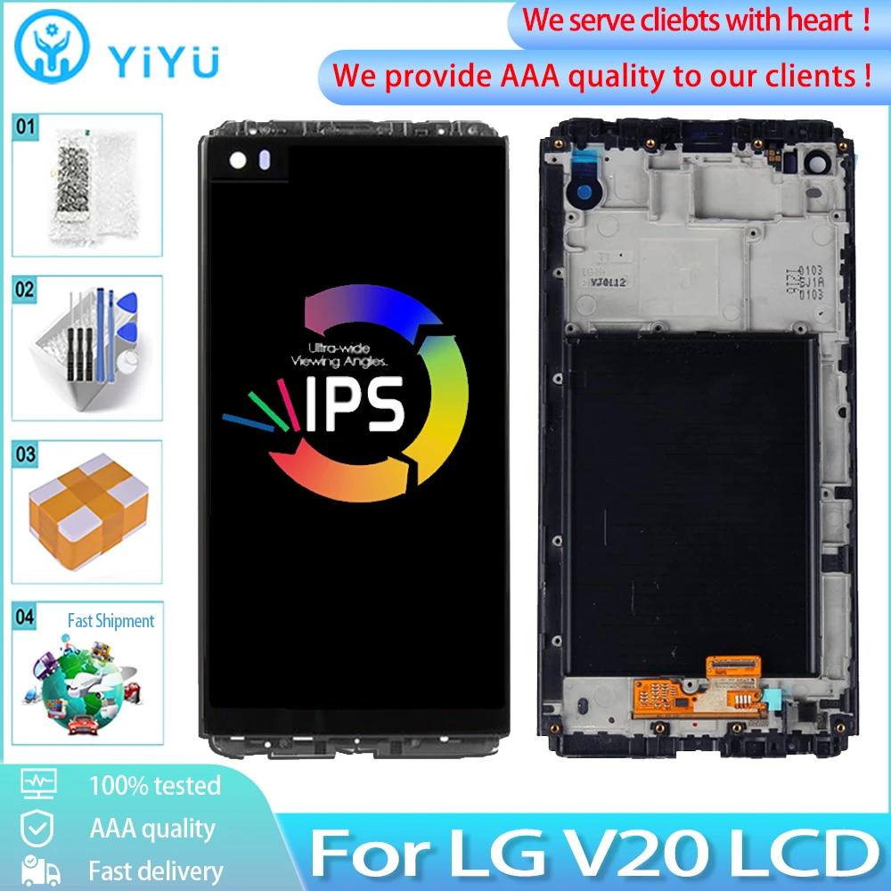 Оригинальный ЖК дисплей 5 7 дюйма для LG V20 VS995 VS996 LS997 H910 сенсорный экран с рамкой